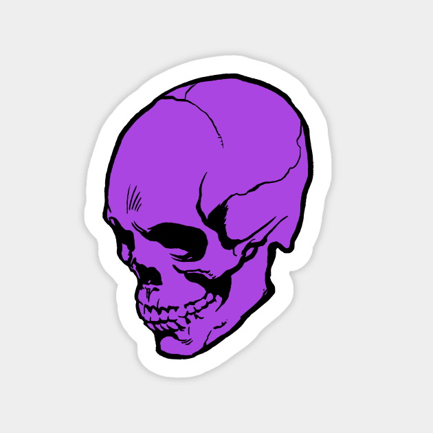 Skull- purple Sticker by deimos-remus